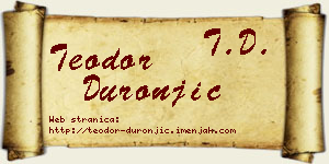 Teodor Duronjić vizit kartica